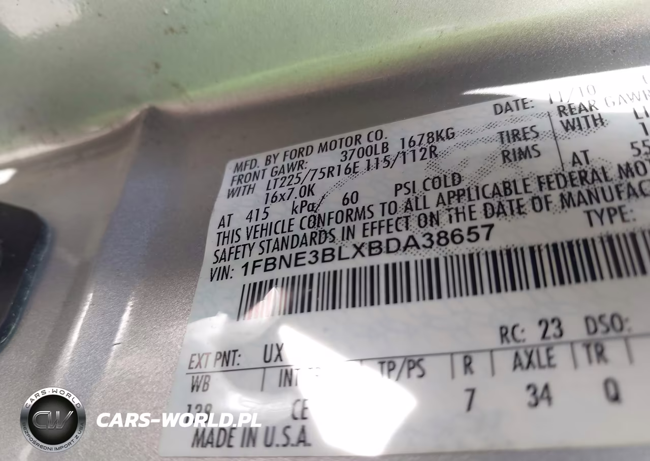 2011 Ford E-350 Super Duty Xl VIN:1FBNE3BLXBDA38657 - 9
