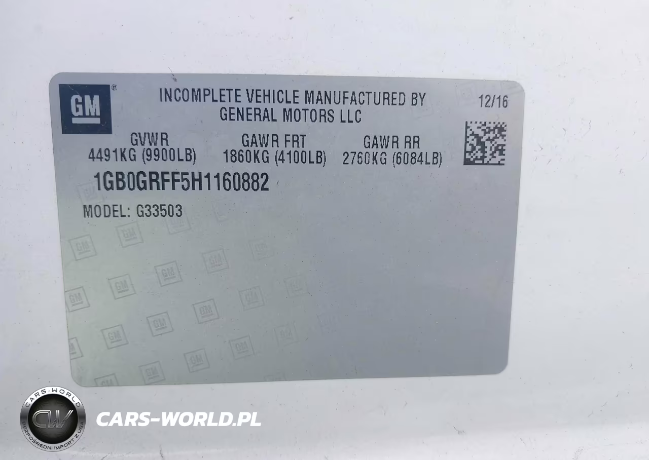 2017 Chevrolet Express Cutaway Work Van VIN:1GB0GRFF5H1160882 - 9
