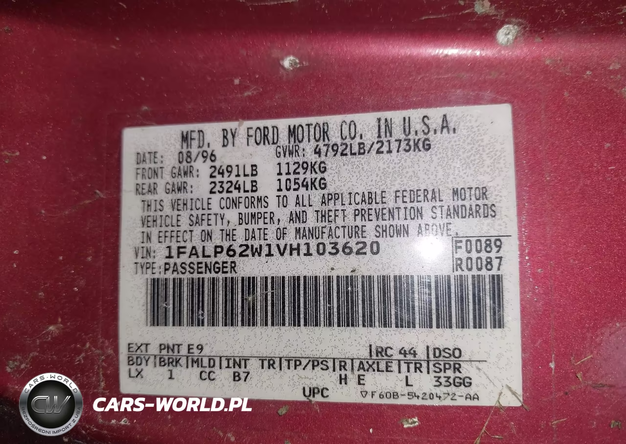 1997 Ford Thunderbird Lx VIN:1FALP62W1VH103620 - 9