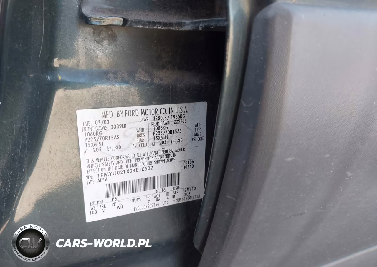 2003 Ford Escape Xls VIN:1FMYU021X3KE10502 - 9