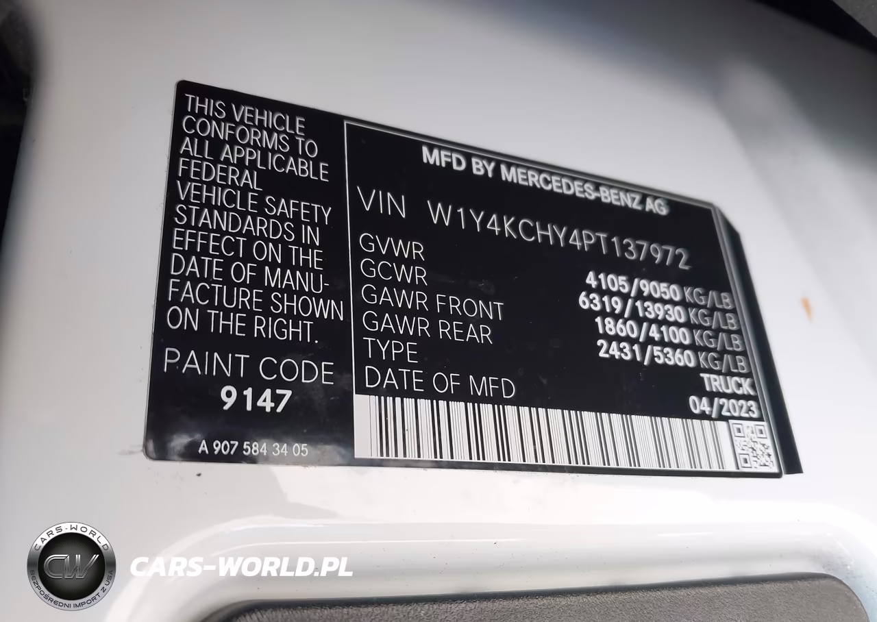 2023 Mercedes-Benz Sprinter 2500 High Roof 4-Cyl Diesel VIN:W1Y4KCHY4PT137972 - 9