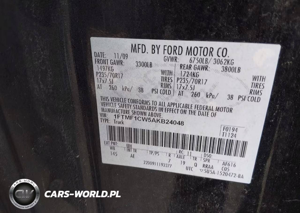 2010 Ford F-150 Stx-Xl-Xlt-Xlt W-Mid-Box Prep VIN:1FTMF1CW5AKB24048 - 9