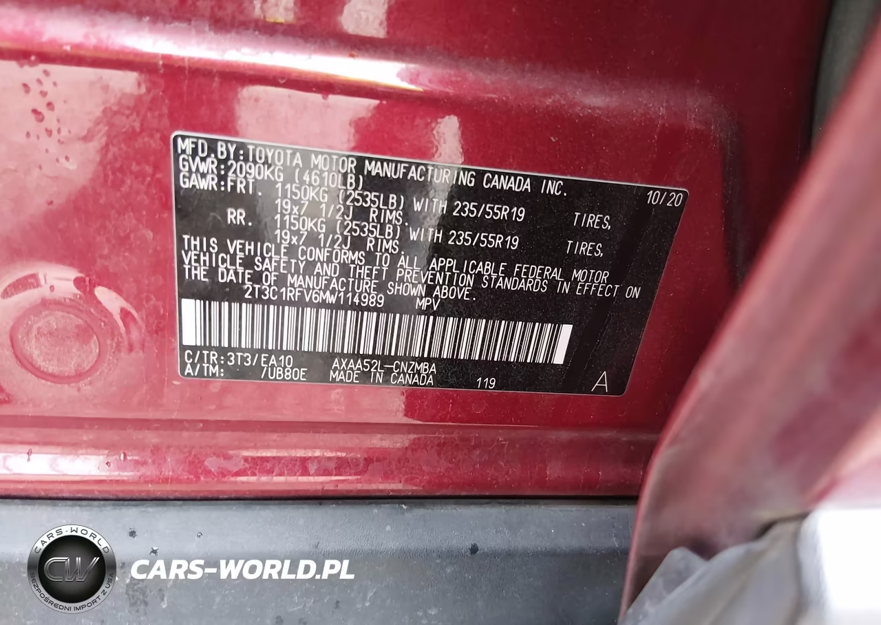 2021 Toyota Rav4 Xle Premium VIN:2T3C1RFV6MW114989 - 9