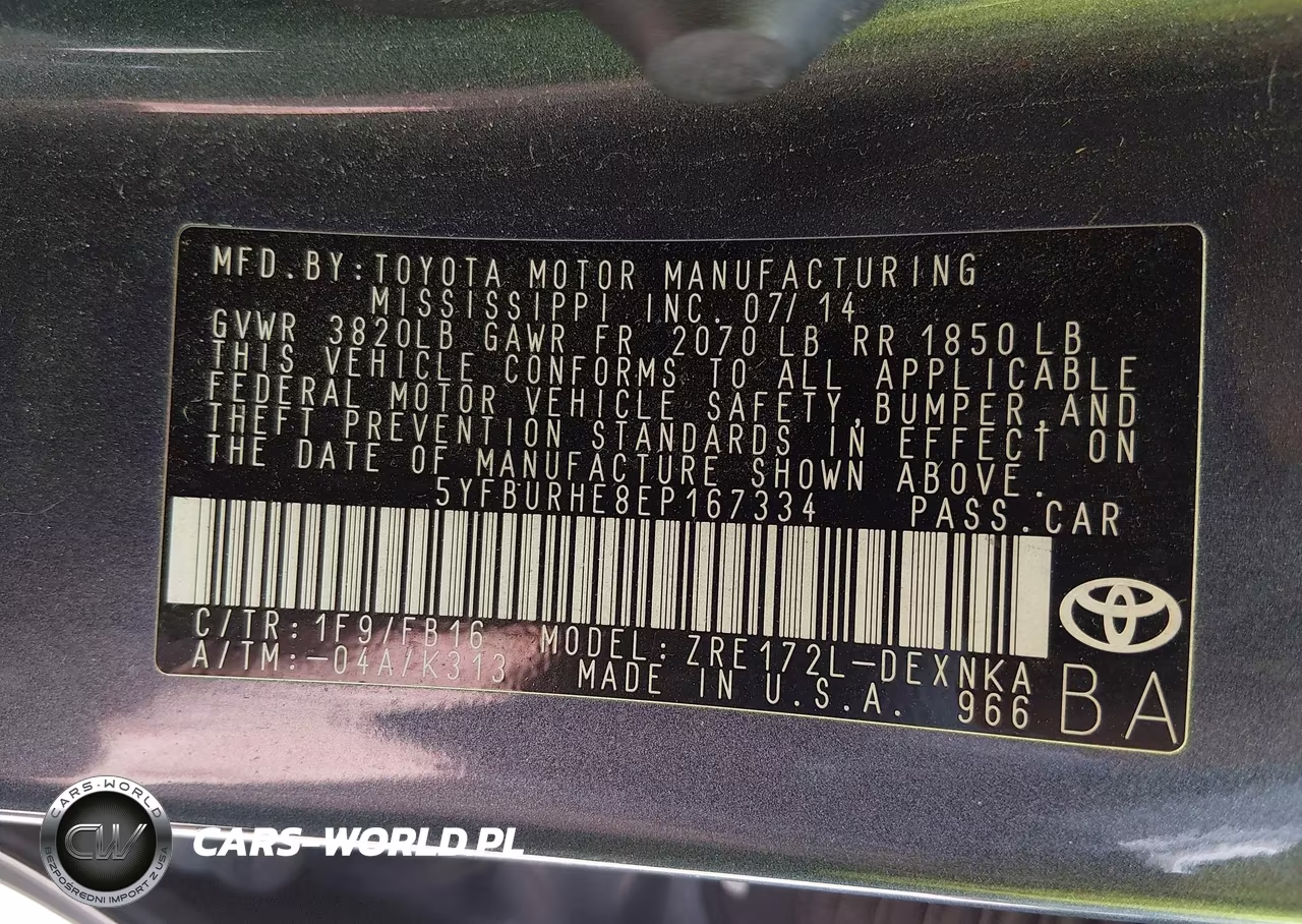 2014 Toyota Corolla Le VIN:5YFBURHE8EP167334 - 9
