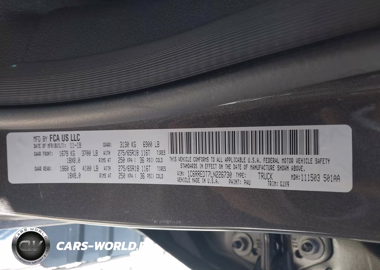 2020 Ram 1500 Laramie 4X2 6'4 Box VIN:1C6RREDT7LN226730 - 9