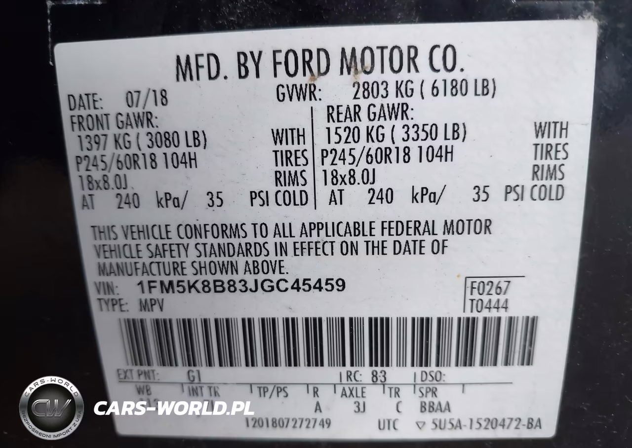 2018 Ford Explorer VIN:1FM5K8B83JGC45459 - 9