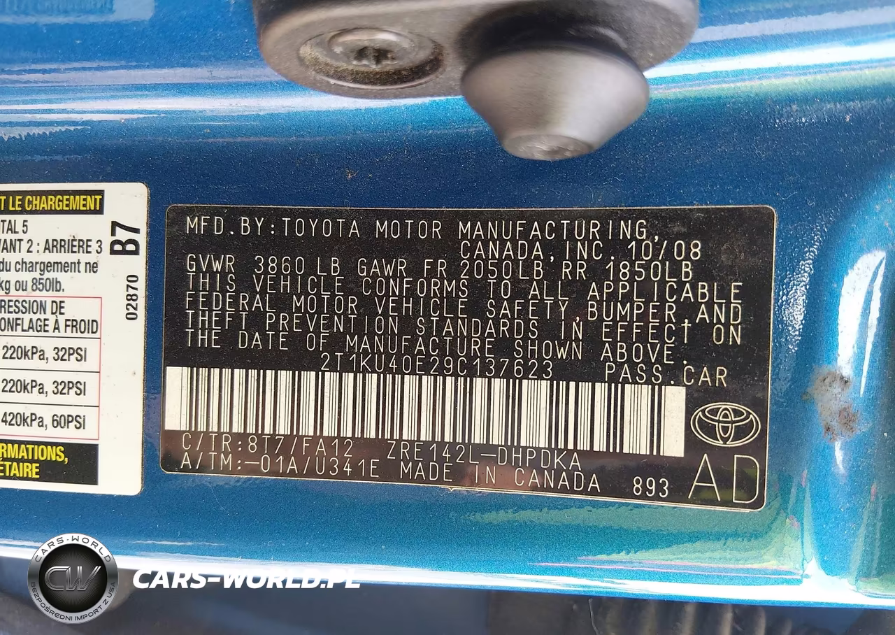 2009 Toyota Matrix VIN:2T1KU40E29C137623 - 9