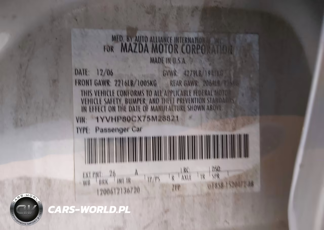 2007 Mazda Mazda6 I Sport Ve VIN:1YVHP80CX75M28821 - 9