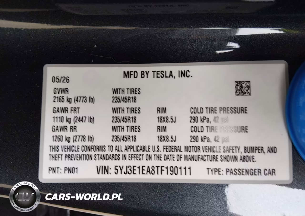2026 Tesla Model 3 Premium Rear-Wheel Drive-Rear-Wheel Drive VIN:5YJ3E1EA8TF190111 - 9