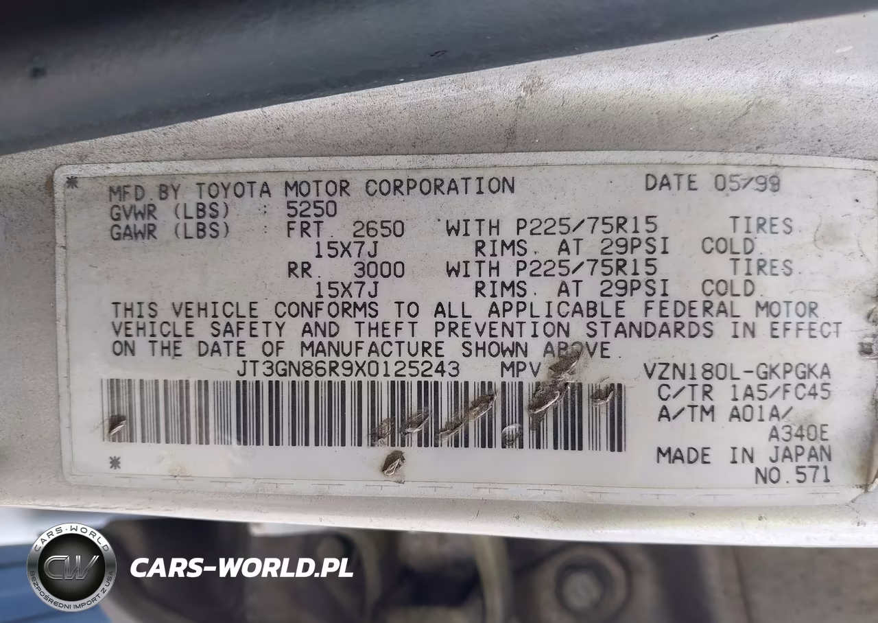 1999 Toyota 4Runner Sr5 V6 VIN:JT3GN86R9X0125243 - 9