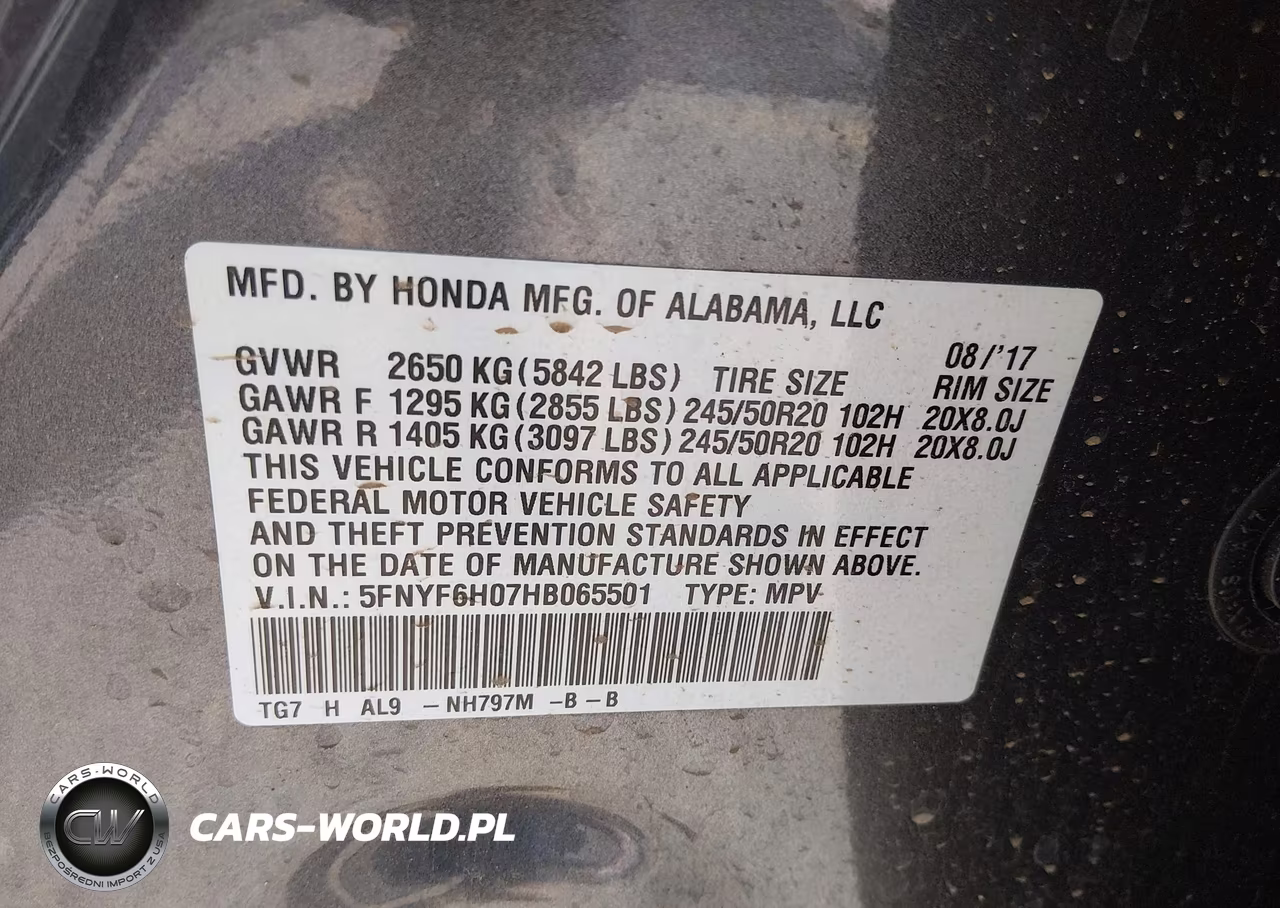 2017 Honda Pilot Elite VIN:5FNYF6H07HB065501 - 9