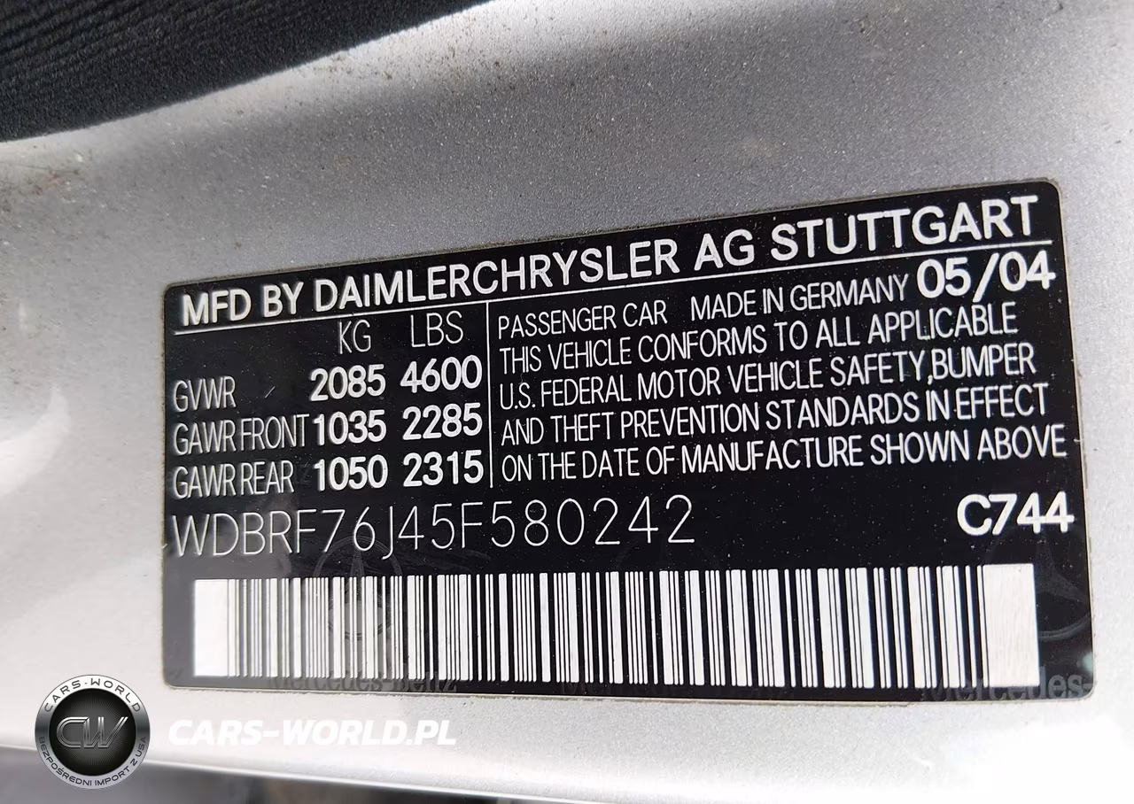 2005 Mercedes-Benz C-Class 5.5L Amg VIN:WDBRF76J45F580242 - 9