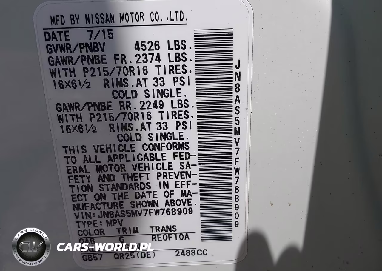 2015 Nissan Rogue Select S VIN:JN8AS5MV7FW768909 - 9