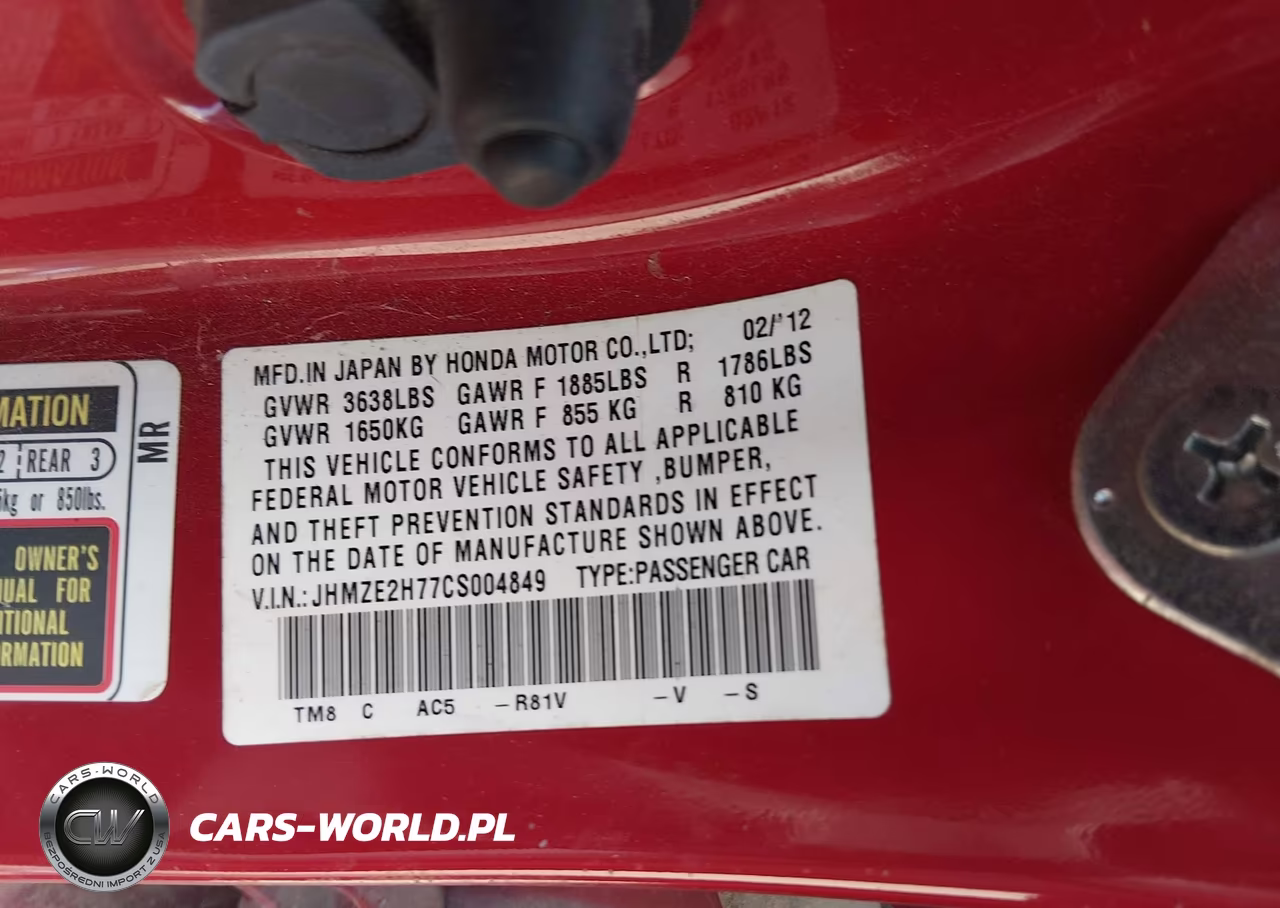2012 Honda Insight Ex VIN:JHMZE2H77CS004849 - 9