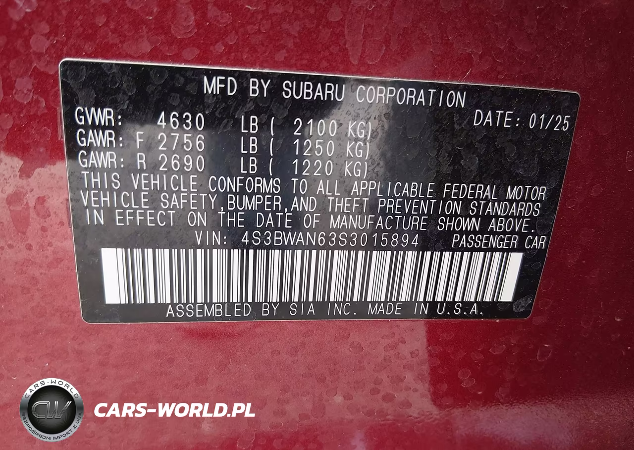2025 Subaru Legacy Limited VIN:4S3BWAN63S3015894 - 9