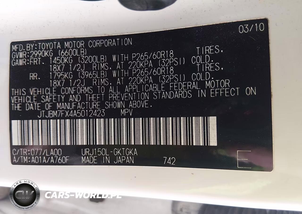 2010 Lexus Gx 460 VIN:JTJBM7FX4A5012423 - 9