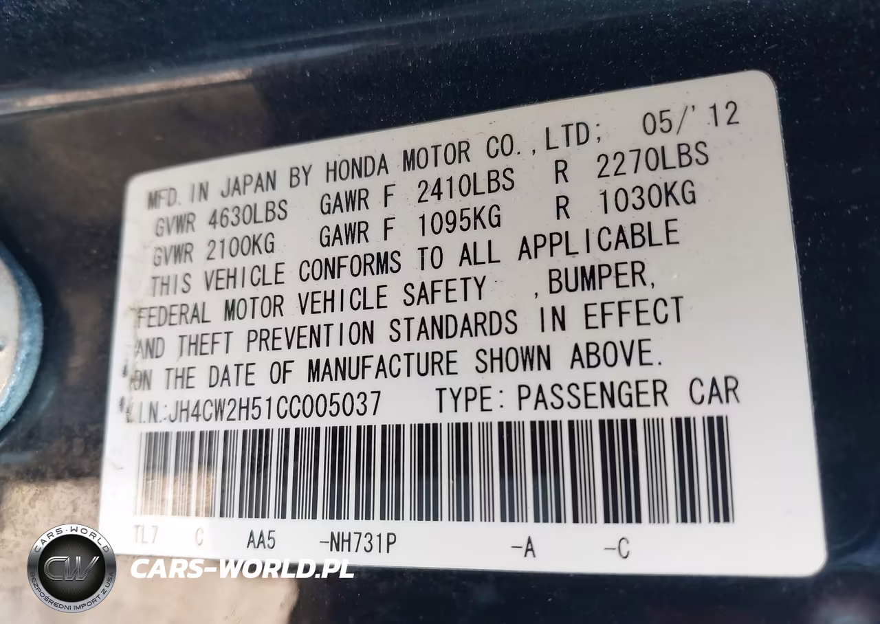 2012 Acura Tsx 2.4 VIN:JH4CW2H51CC005037 - 9