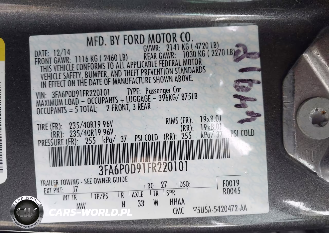 2015 Ford Fusion Titanium VIN:3FA6P0D91FR220101 - 9