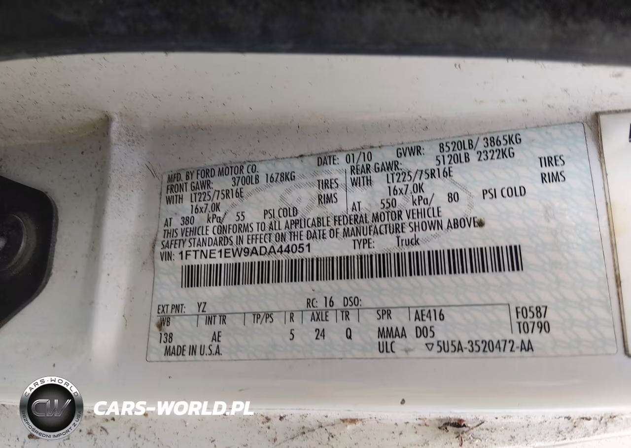 2010 Ford E-150 Commercial VIN:1FTNE1EW9ADA44051 - 9