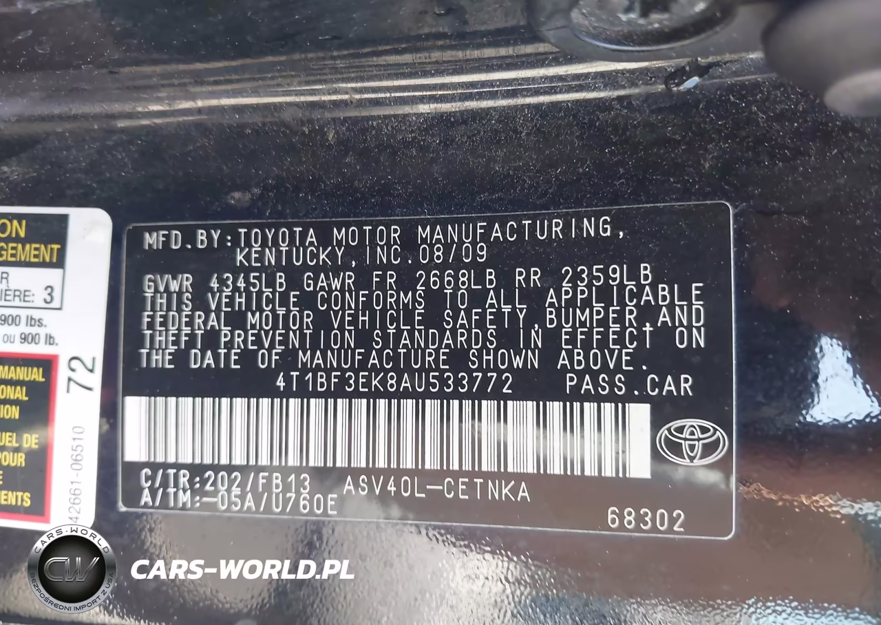 2010 Toyota Camry Le VIN:4T1BF3EK8AU533772 - 9