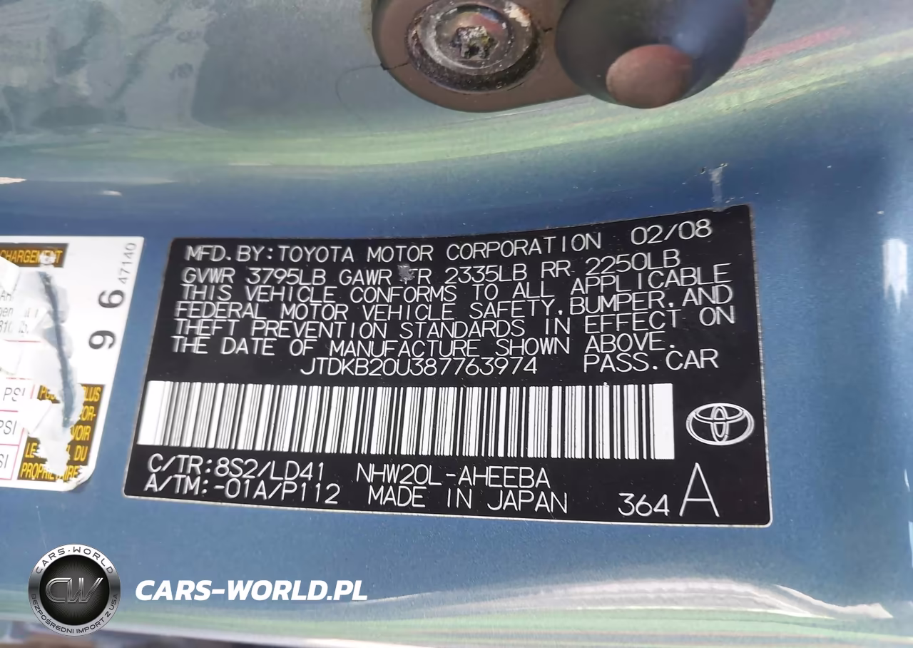 2008 Toyota Prius Touring VIN:JTDKB20U387763974 - 9