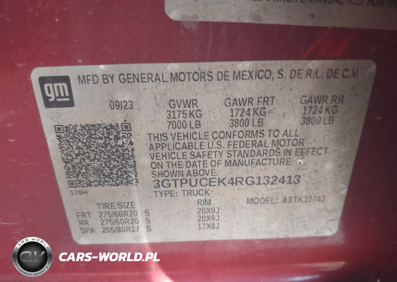 2024 GMC Sierra 1500 4Wd Standard Box Elevation VIN:3GTPUCEK4RG132413 - 9