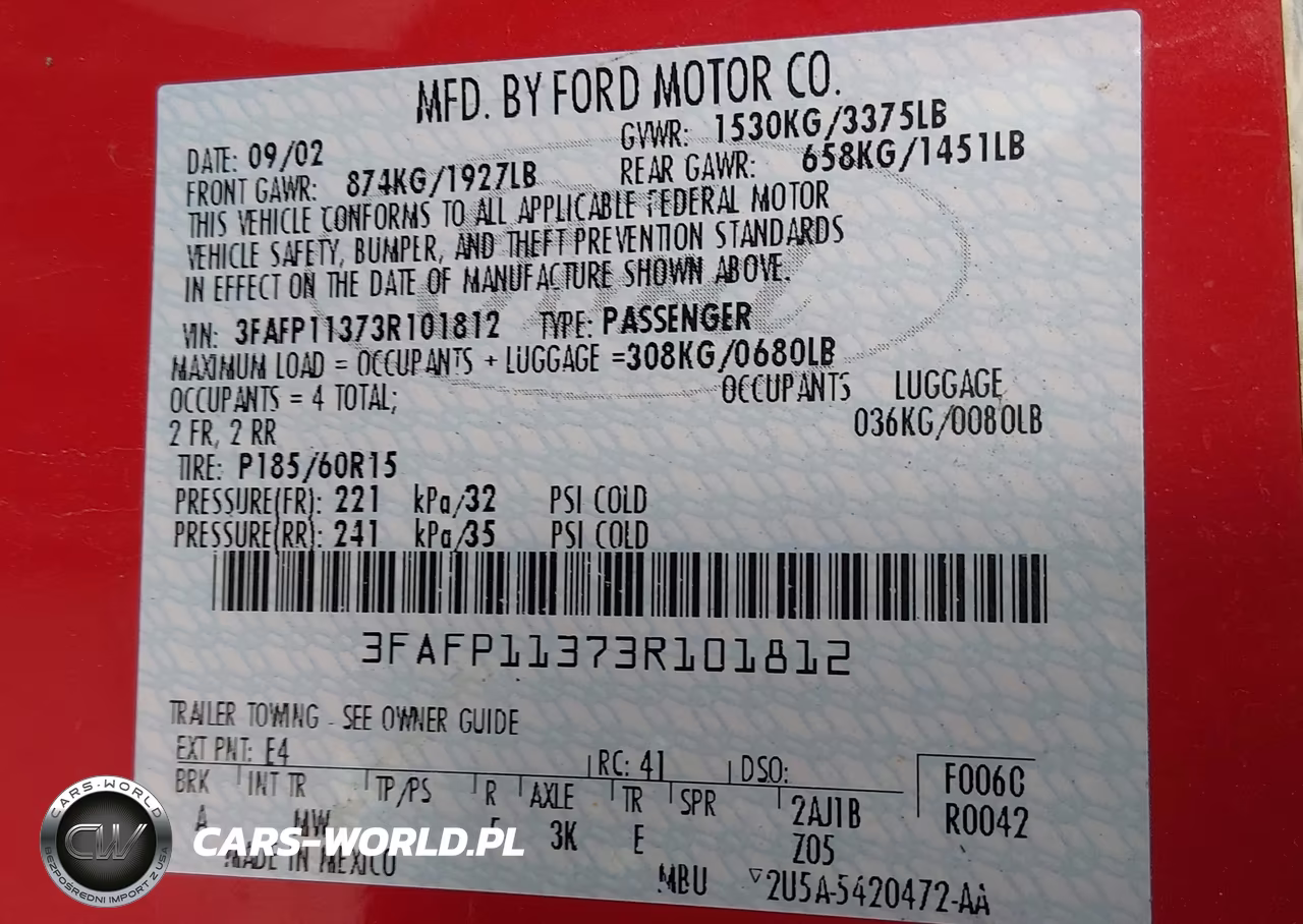 2003 Ford Zx2 VIN:3FAFP11373R101812 - 9