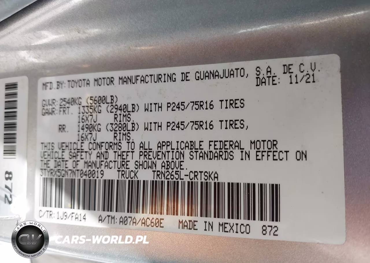 2022 Toyota Tacoma Sr VIN:3TYRX5GN7NT040019 - 4