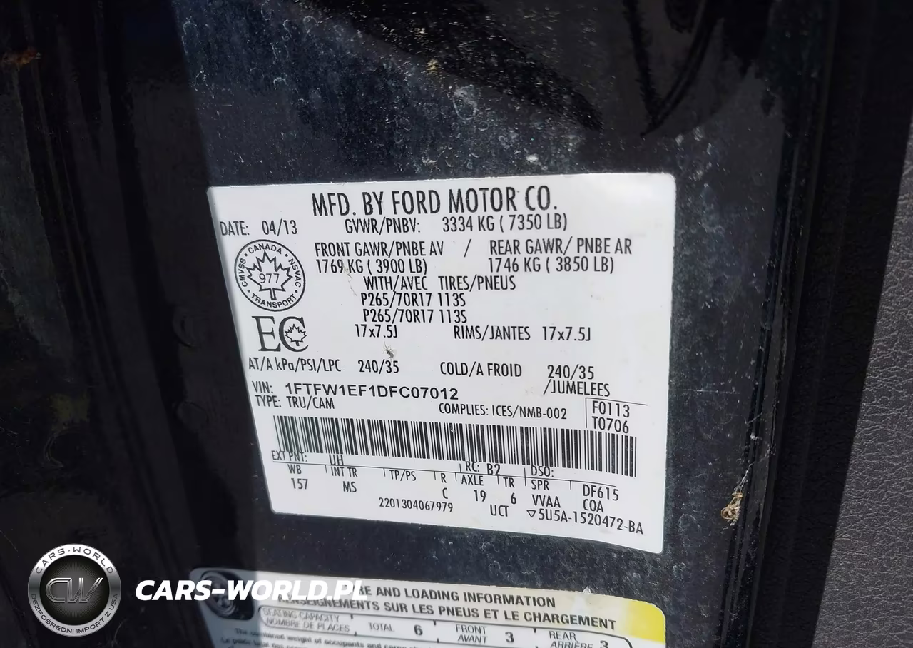 2013 Ford F-150 Xlt VIN:1FTFW1EF1DFC07012 - 9
