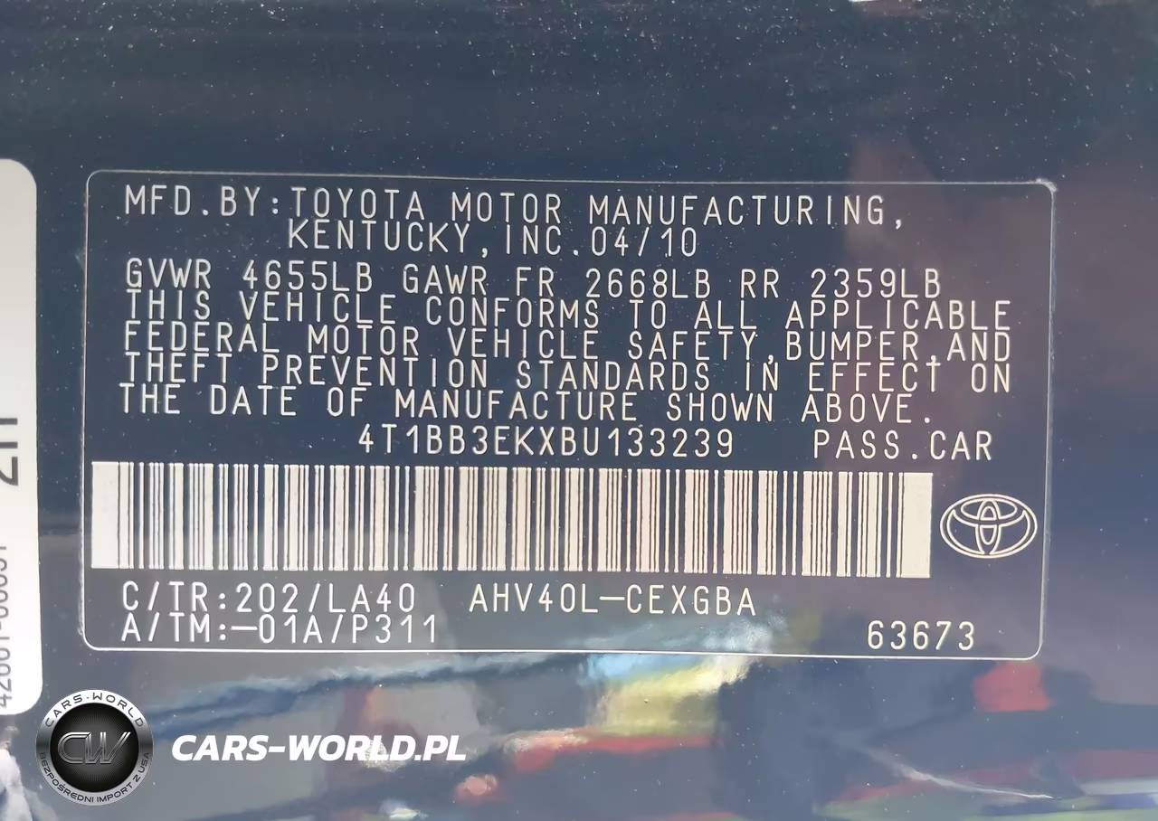 2011 Toyota Camry Hybrid VIN:4T1BB3EKXBU133239 - 9