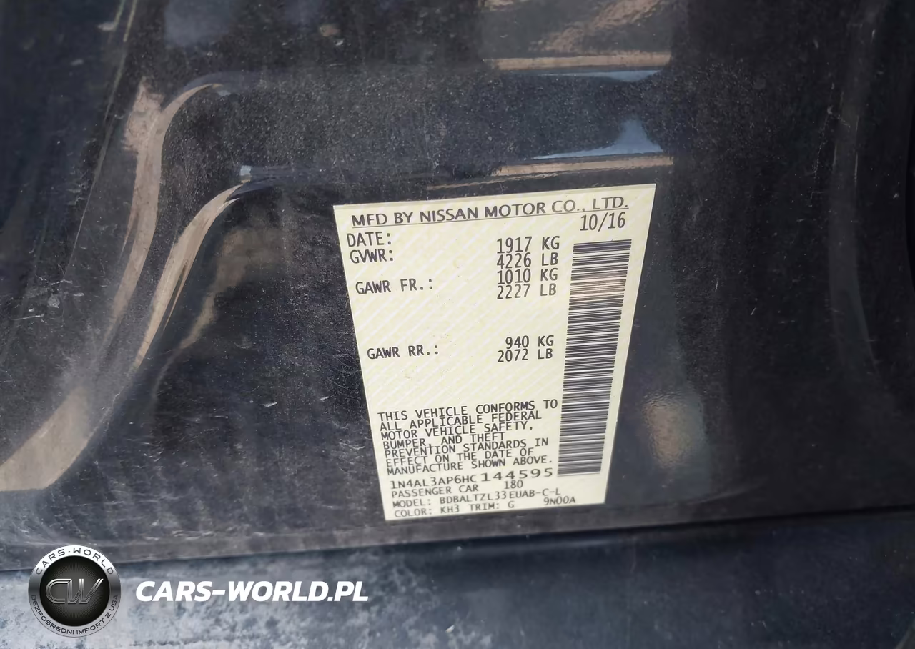 2017 Nissan Altima 2.5 Sl VIN:1N4AL3AP6HC144595 - 9