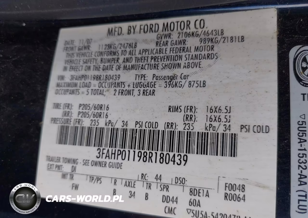 2008 Ford Fusion Se VIN:3FAHP01198R180439 - 9