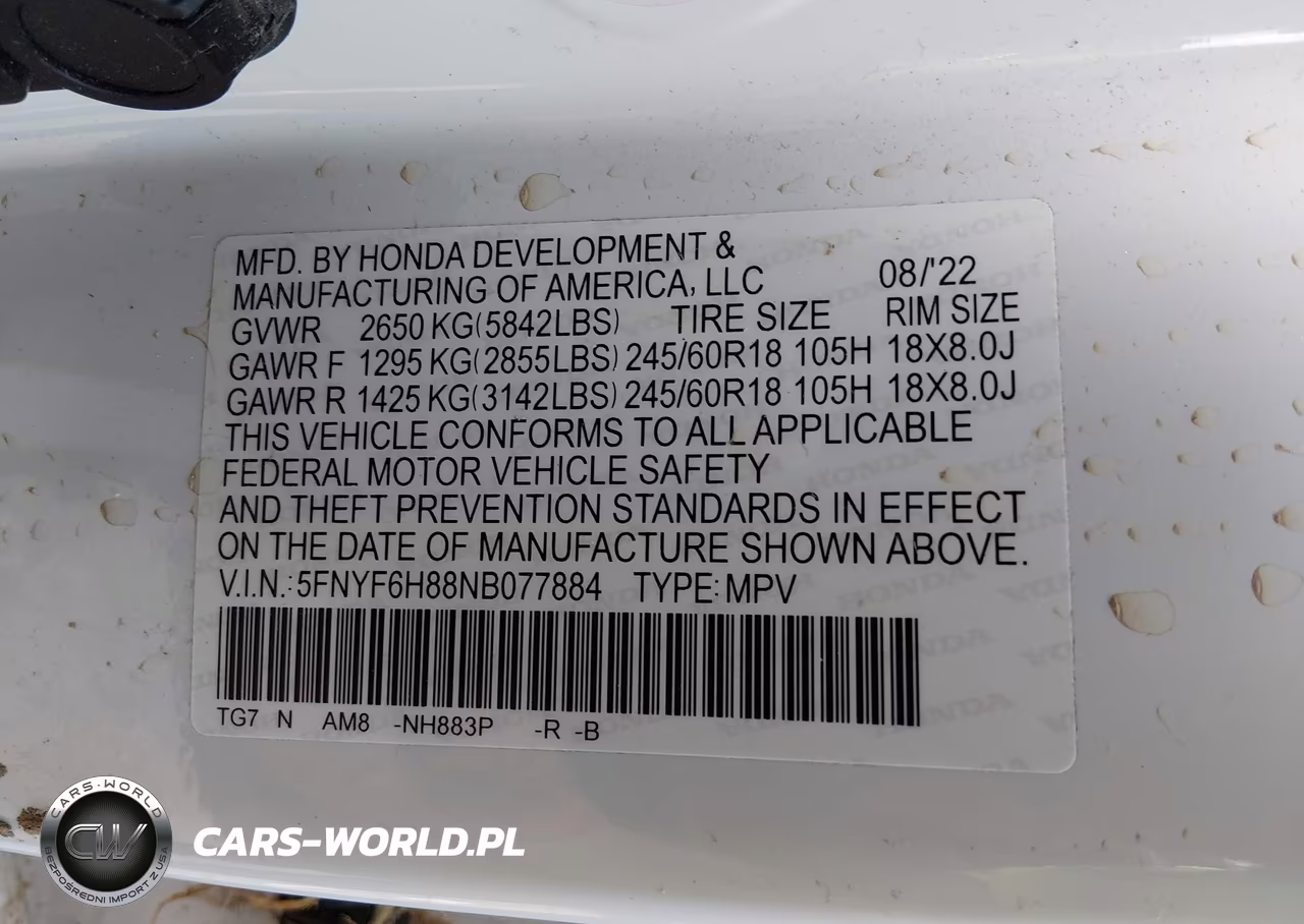 2022 Honda Pilot Awd Trailsport VIN:5FNYF6H88NB077884 - 9