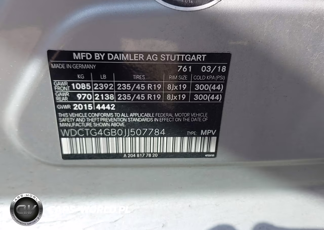 2018 Mercedes-Benz Gla Gla 250 VIN:WDCTG4GB0JJ507784 - 9