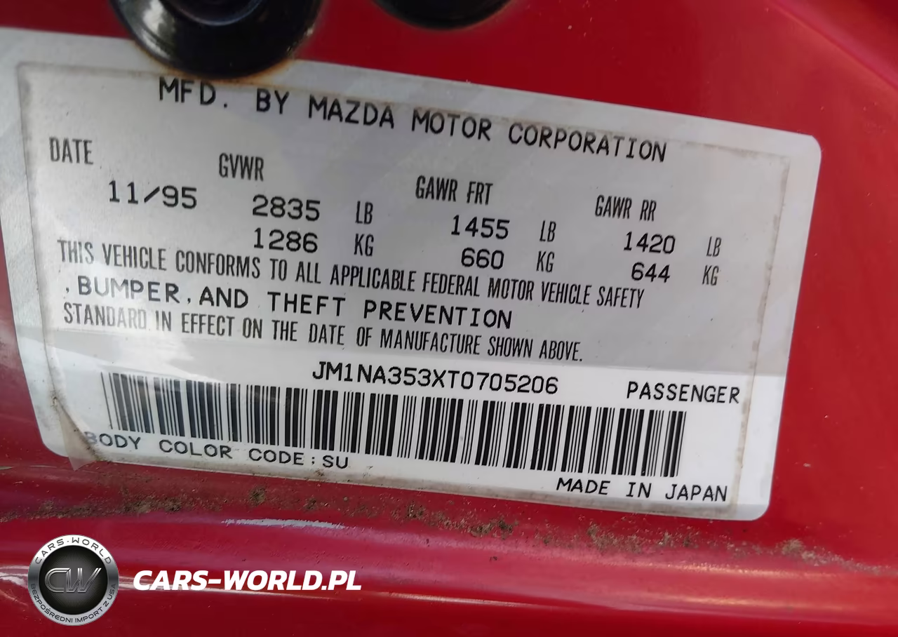 1996 Mazda Mx-5 Miata VIN:JM1NA353XT0705206 - 9