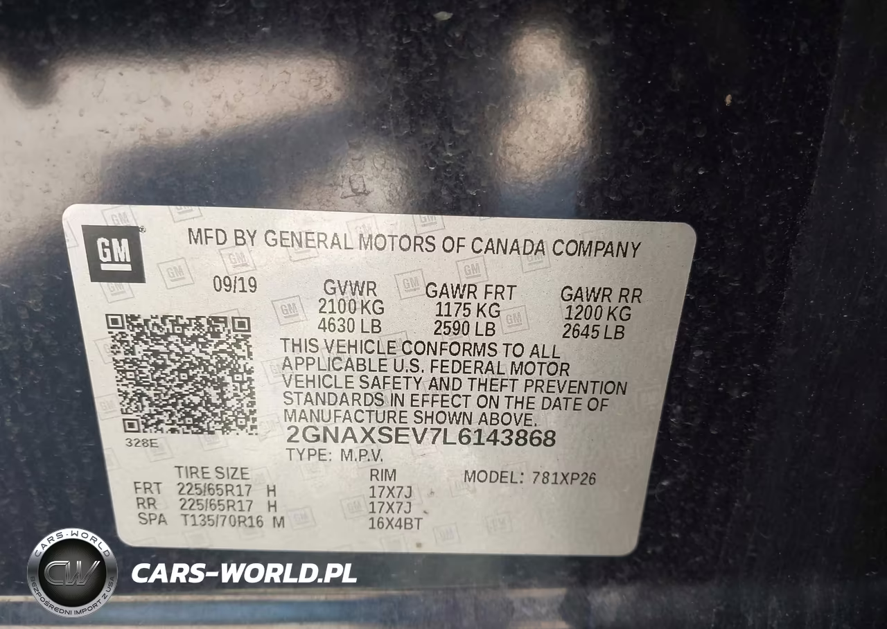 2020 Chevrolet Equinox Awd Ls VIN:2GNAXSEV7L6143868 - 9
