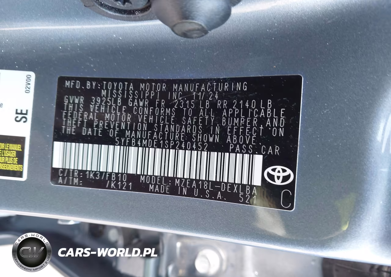 2025 Toyota Corolla Le VIN:5YFB4MDE1SP240452 - 9