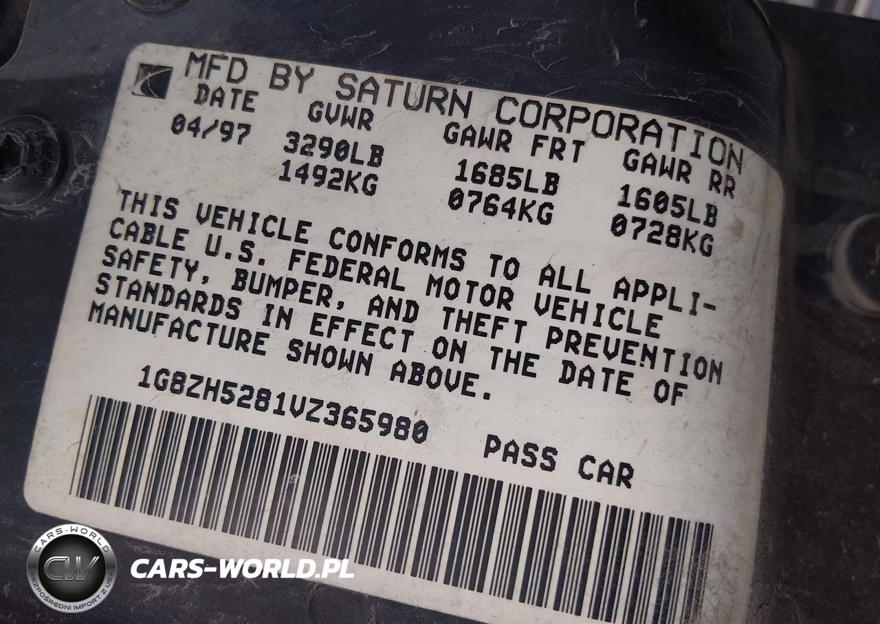1997 Saturn Sl Sl1 VIN:1G8ZH5281VZ365980 - 9