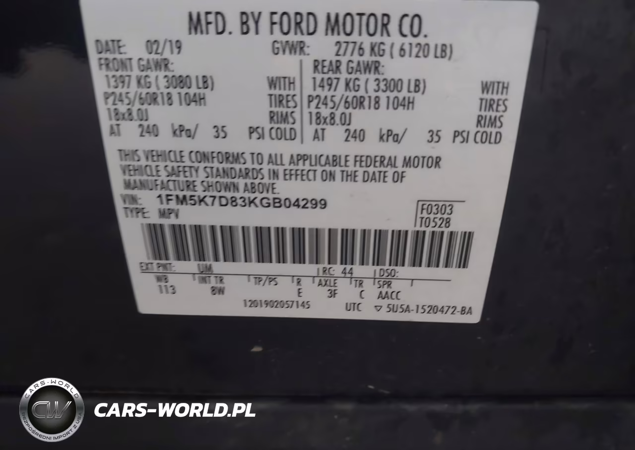 2019 Ford Explorer Xlt VIN:1FM5K7D83KGB04299 - 9