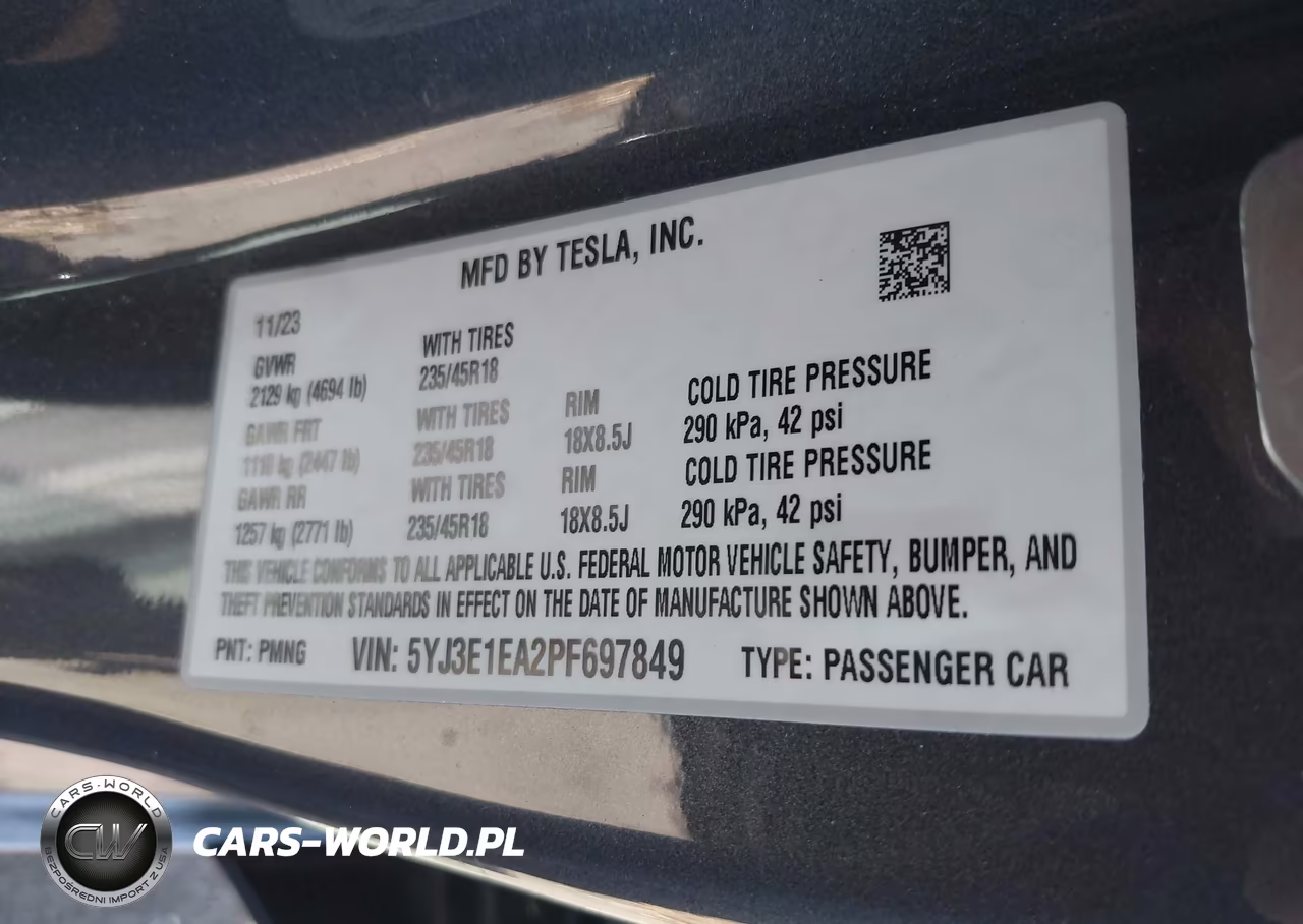 2023 Tesla Model 3 Rear-Wheel Drive VIN:5YJ3E1EA2PF697849 - 9