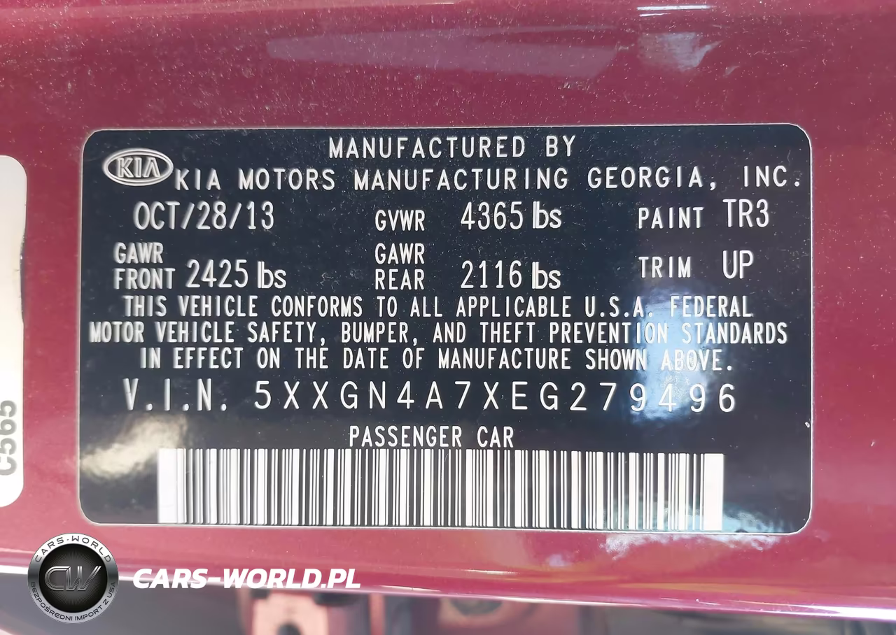 2014 Kia Optima Ex VIN:5XXGN4A7XEG279496 - 9
