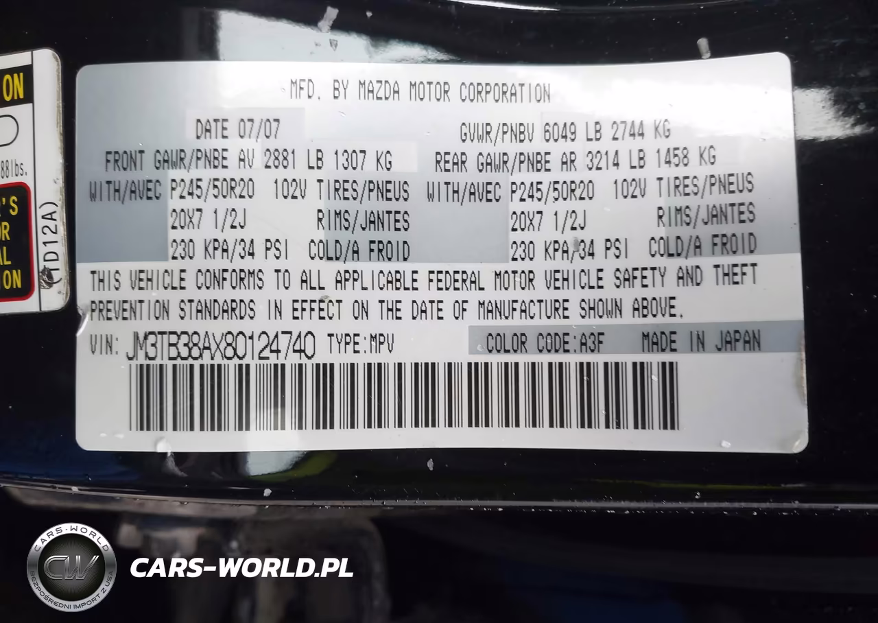 2008 Mazda Cx-9 Grand Touring VIN:JM3TB38AX80124740 - 9