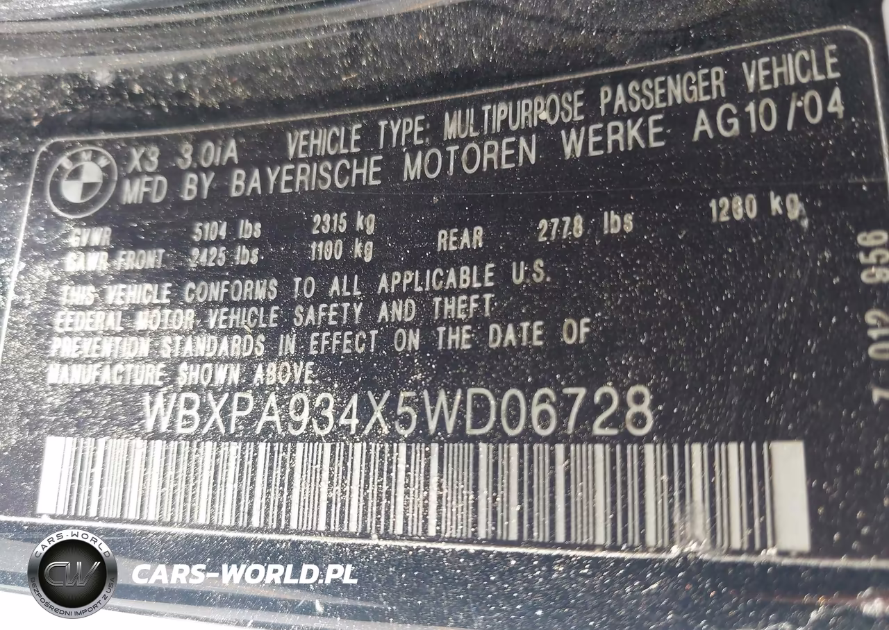 2005 BMW X3 3.0I VIN:WBXPA934X5WD06728 - 9