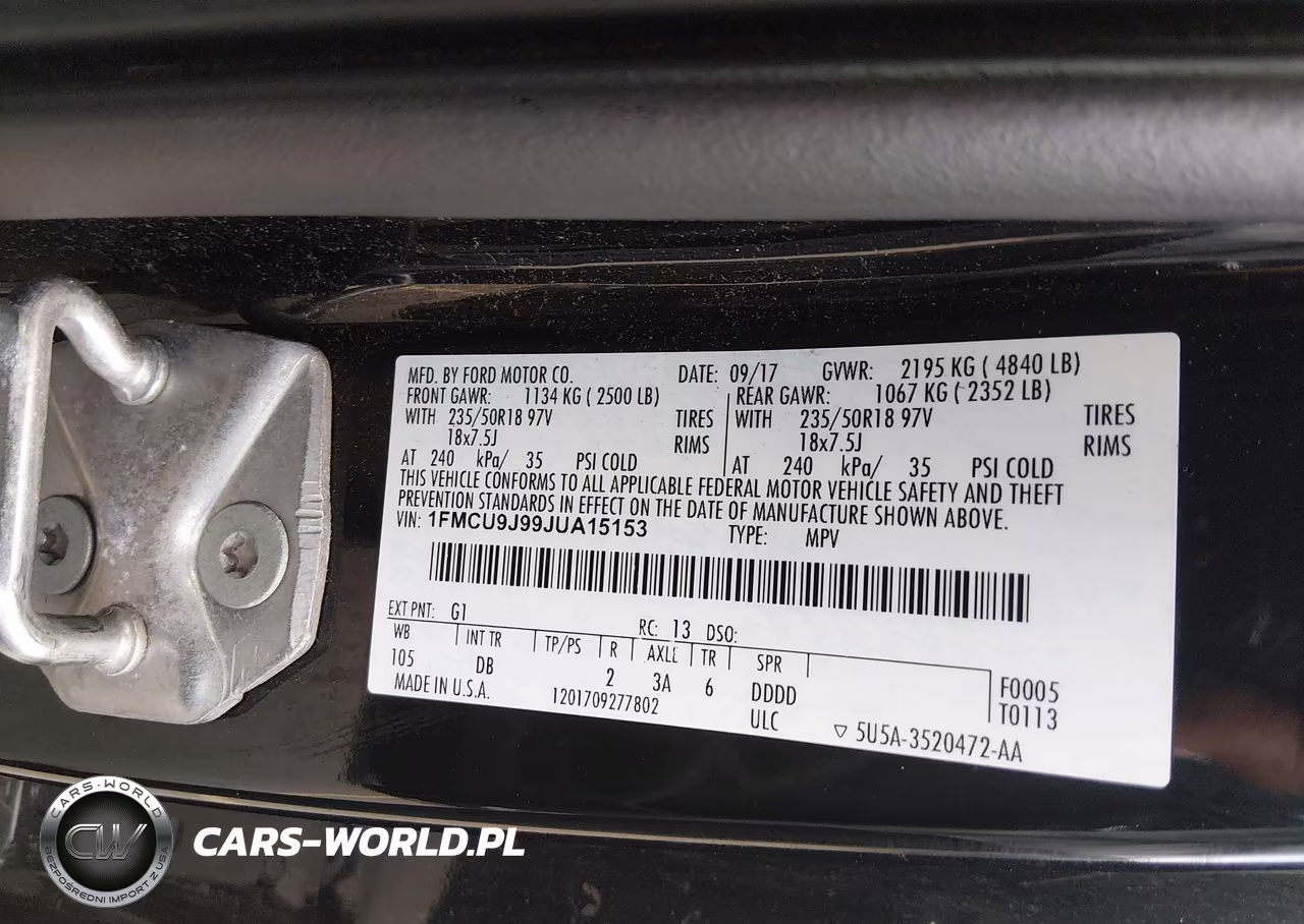 2018 Ford Escape Titanium VIN:1FMCU9J99JUA15153 - 9