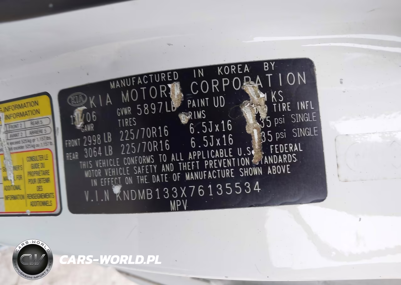 2007 Kia Sedona VIN:KNDMB133X76135534 - 9