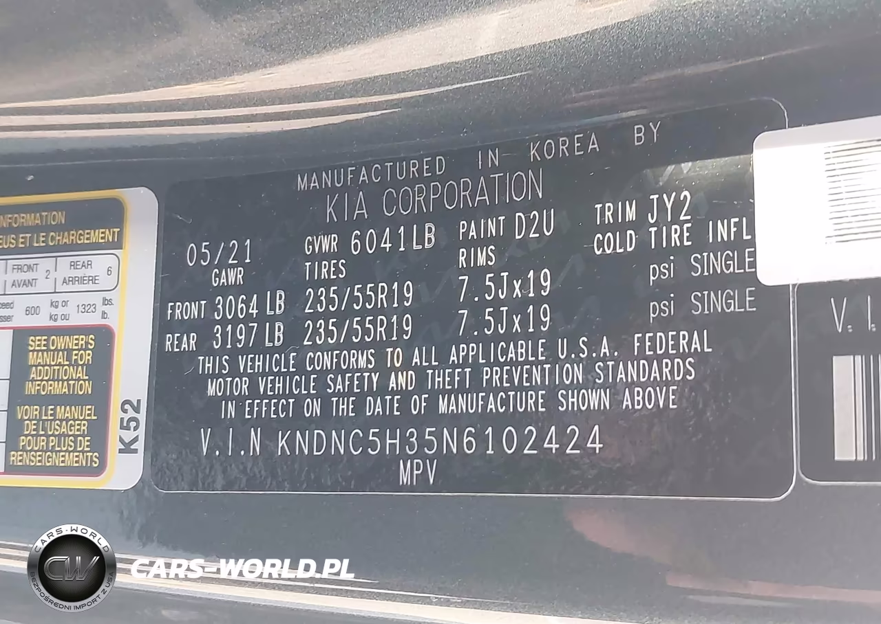 2022 Kia Carnival Mpv Ex VIN:KNDNC5H35N6102424 - 9