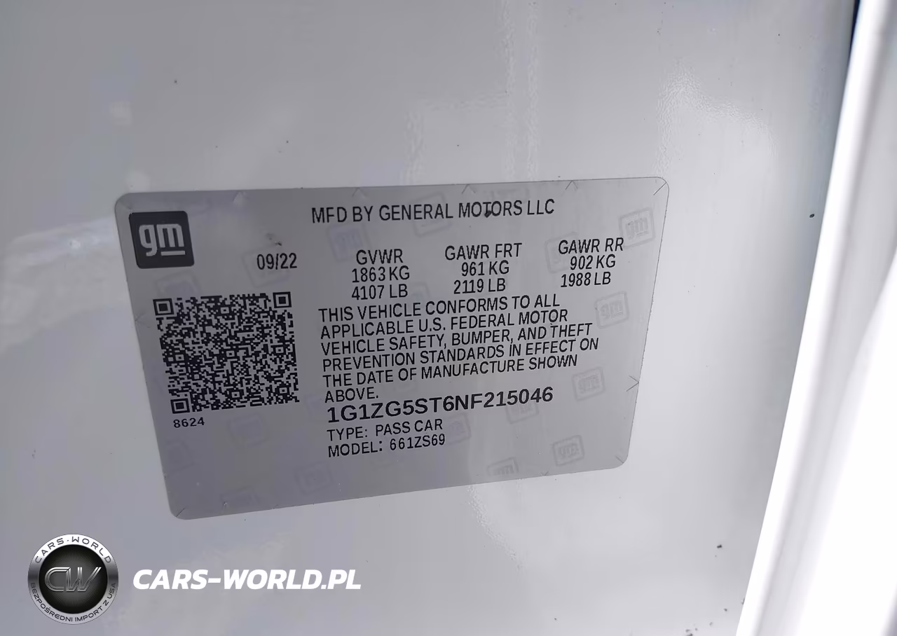 2022 Chevrolet Malibu Fwd Rs VIN:1G1ZG5ST6NF215046 - 9