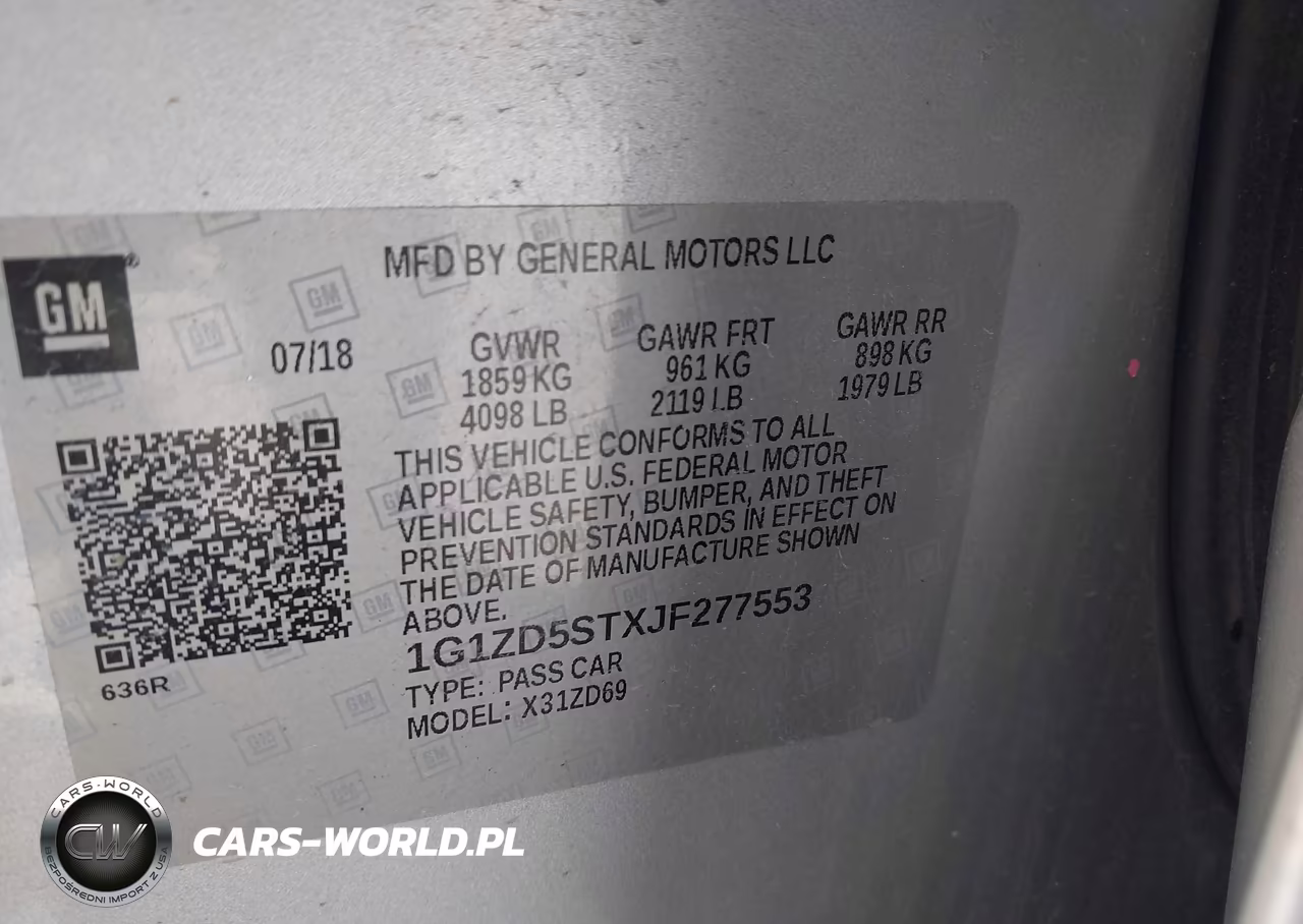 2018 Chevrolet Malibu Lt VIN:1G1ZD5STXJF277553 - 9