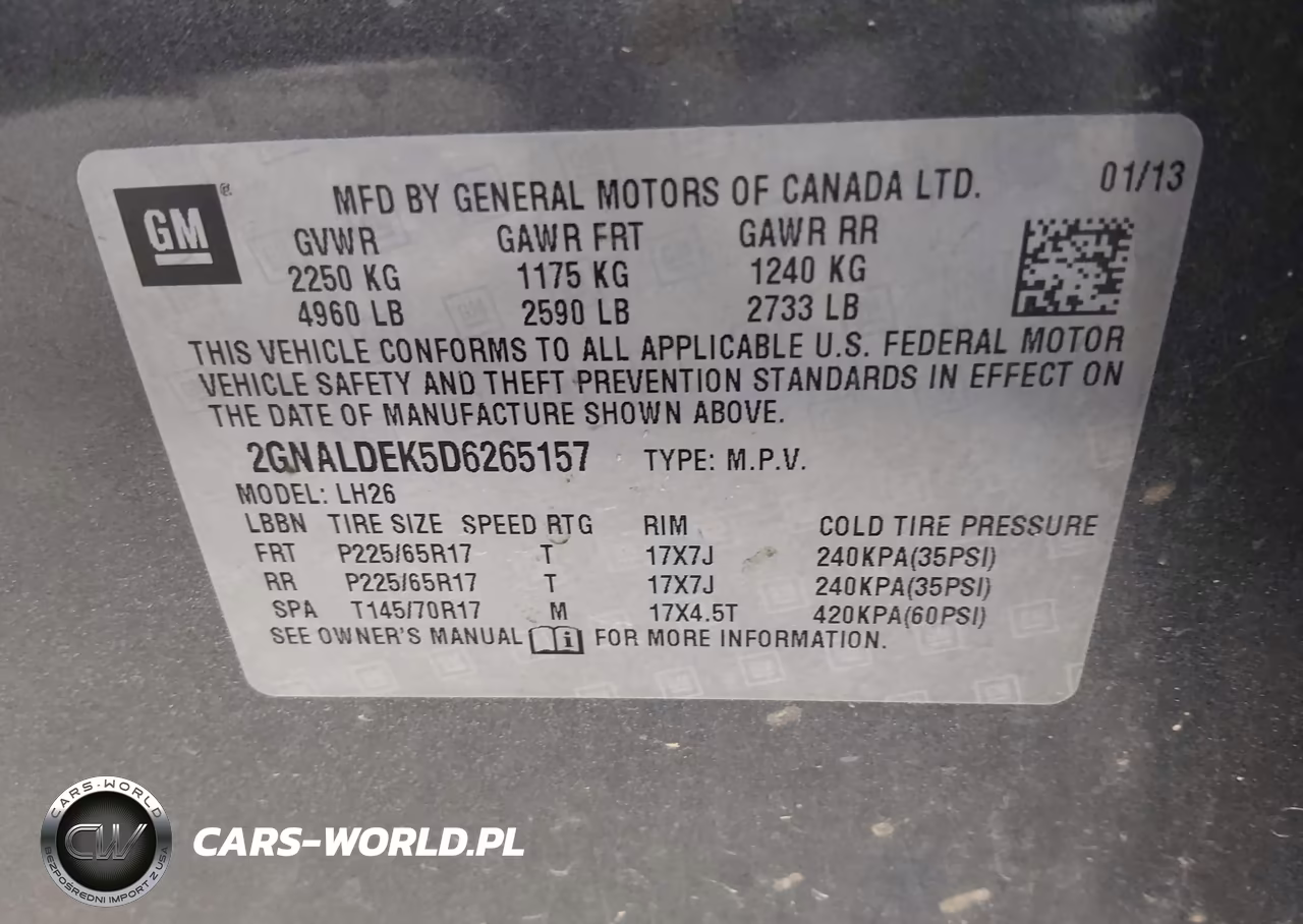 2013 Chevrolet Equinox 1Lt VIN:2GNALDEK5D6265157 - 9