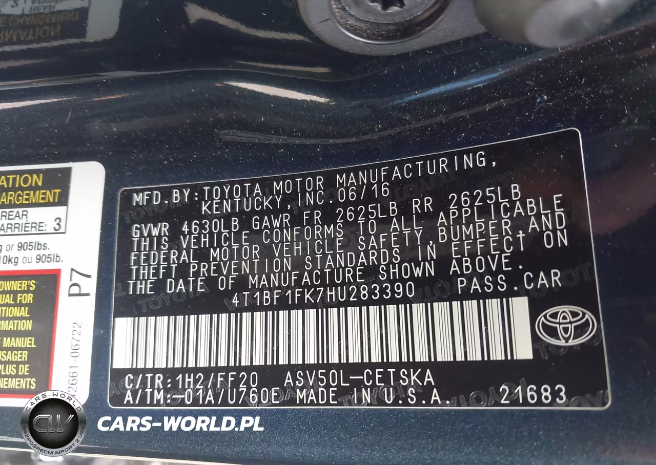 2017 Toyota Camry Se VIN:4T1BF1FK7HU283390 - 9